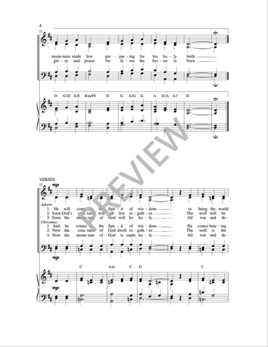 Proclaim the Joyful Message / Cry Out With Joy and Gladness 4-Part scores gallery preview page 3