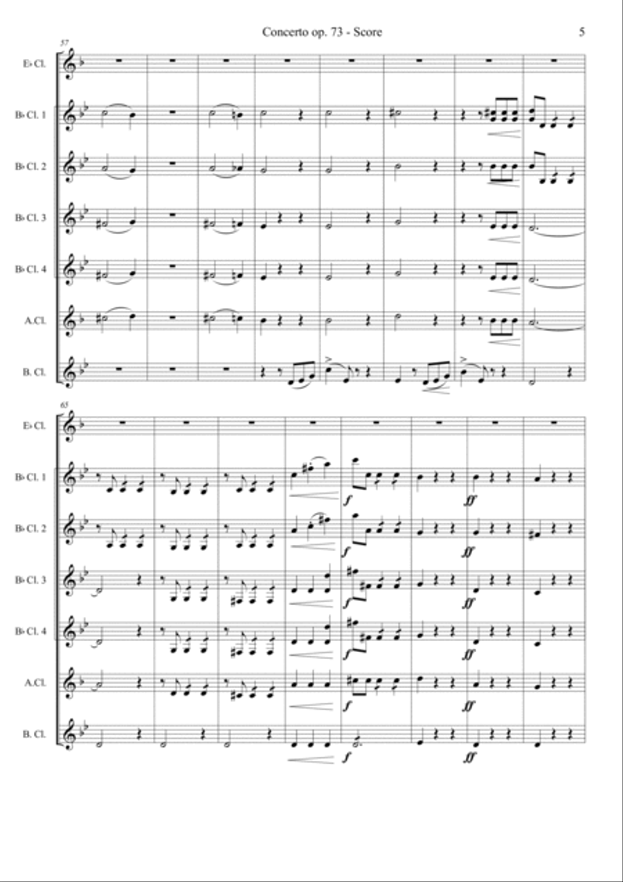 Concerto op. 73 Woodwind Ensemble scores gallery preview page 5