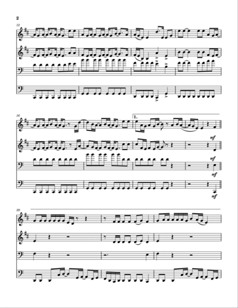 Prayer And A Bible Brass Quartet scores gallery preview page 3