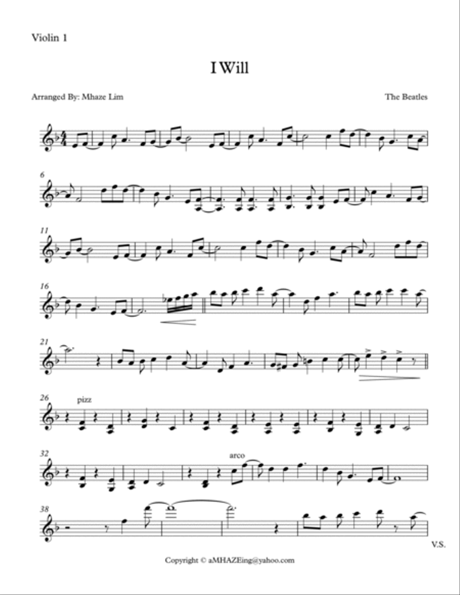 I Will String Quartet scores gallery preview page 4