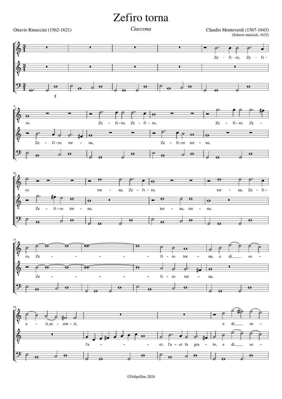 Zefiro torna e di soavi accenti