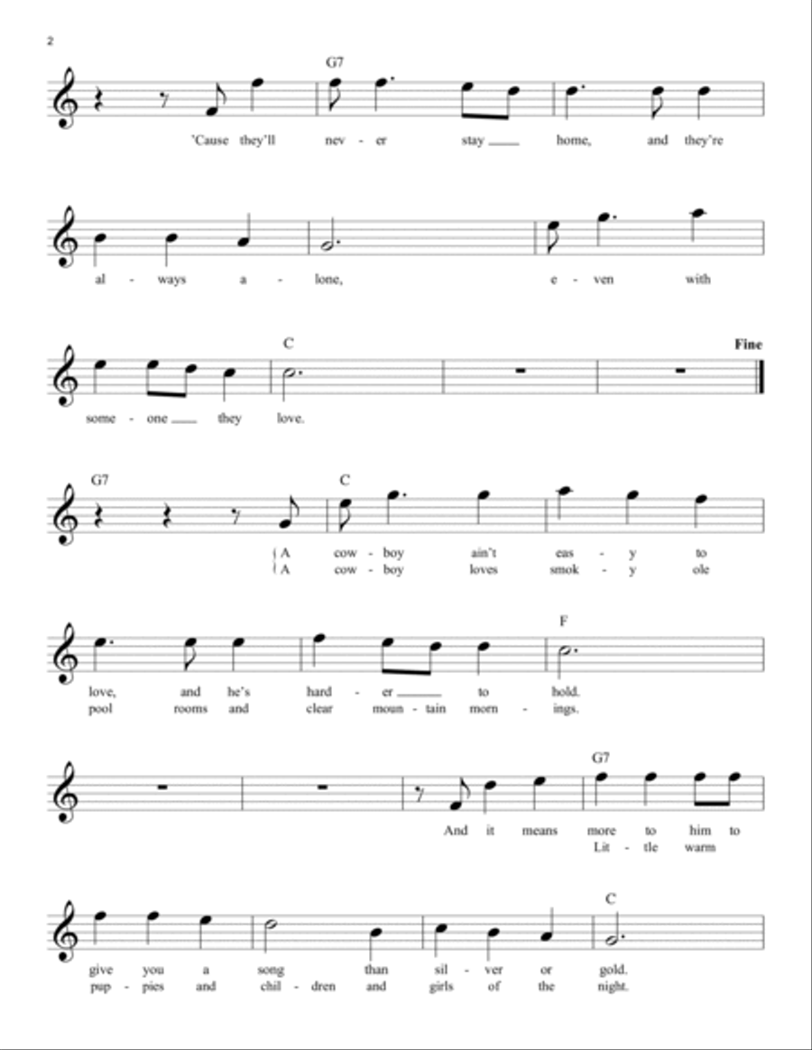 Mammas Don't Let Your Babies Grow Up To Be Cowboys Guitar scores gallery preview page 2