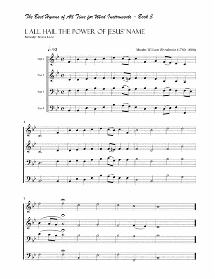 The Best Hymns of All Time (for Wind Instruments) Book 3 Concert Band scores gallery preview page 4