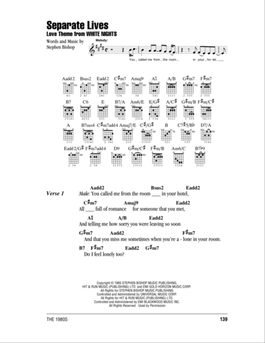 Separate Lives Acoustic Guitar scores gallery preview page 1