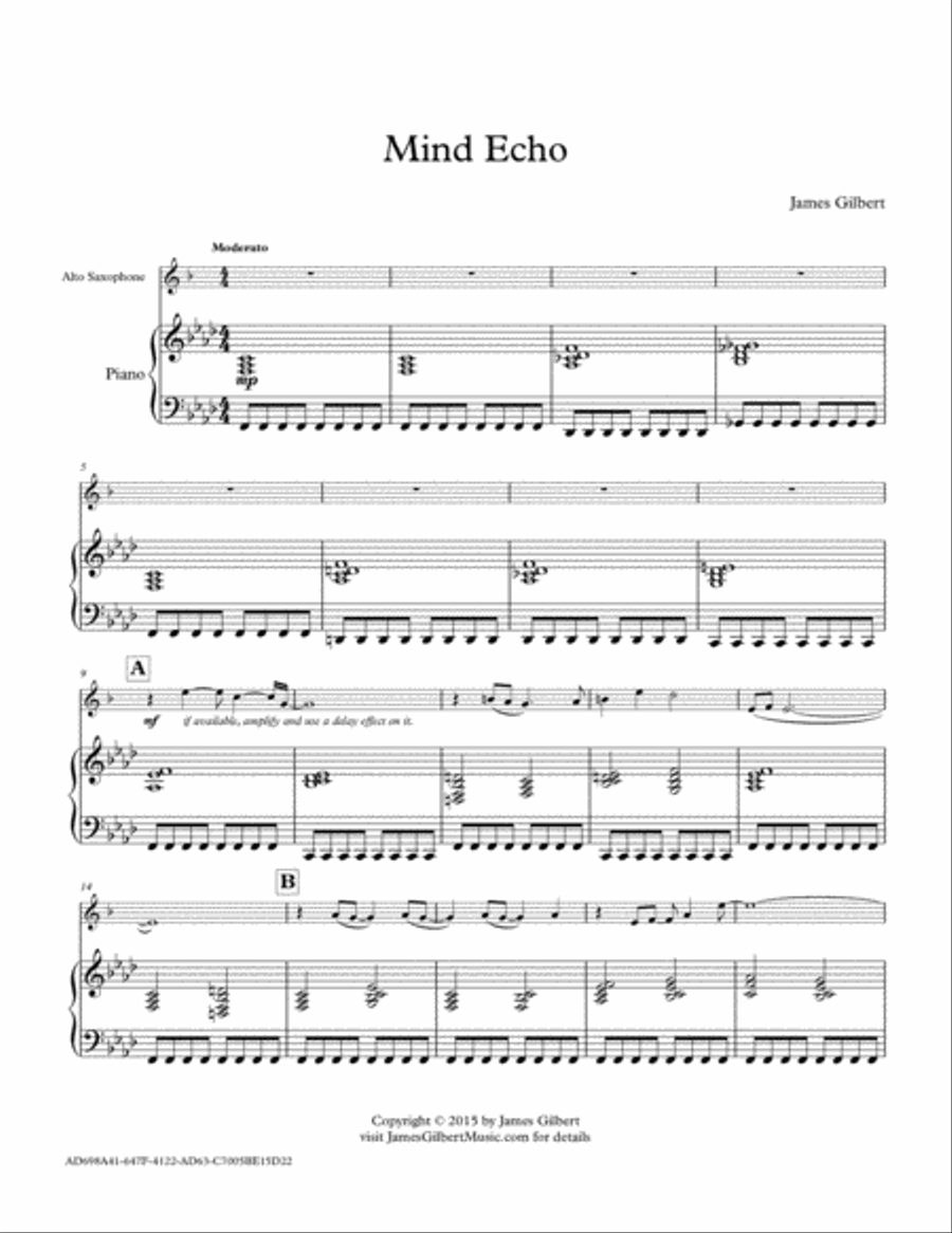 Mind Echo Alto Saxophone scores gallery preview page 1