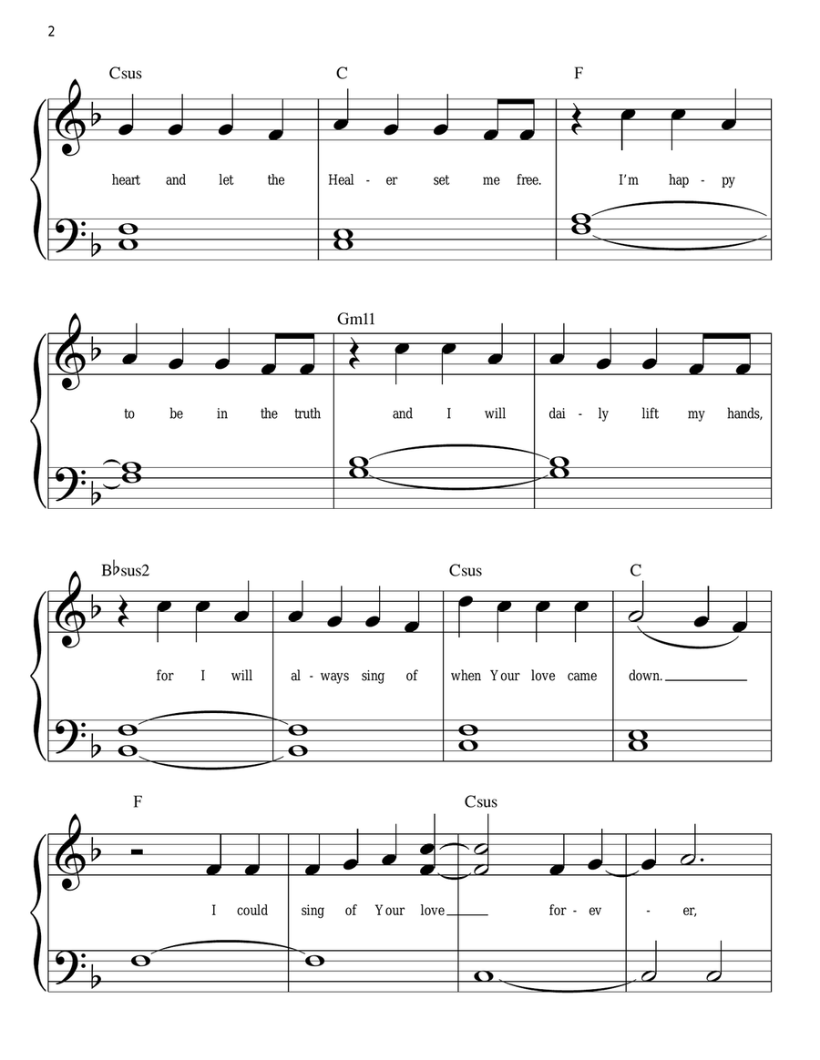 I Could Sing Of Your Love Forever Easy Piano scores gallery preview page 2