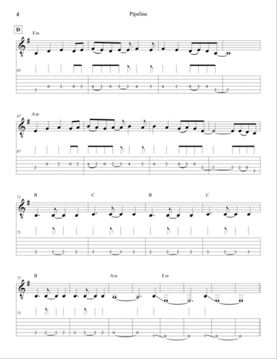 Pipeline Pipeline Easy Guitar scores gallery preview page 4