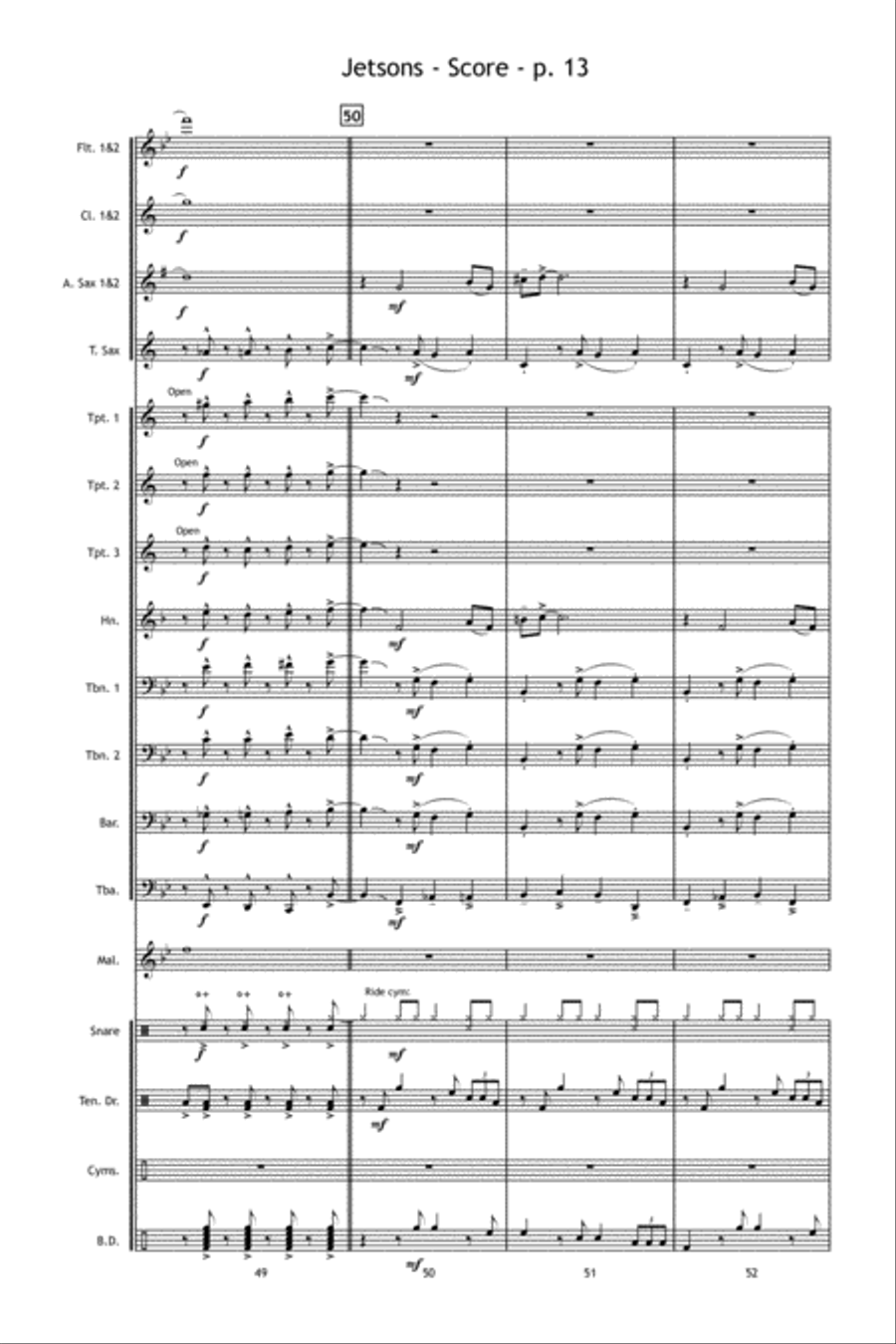 Jetsons Marching Band scores gallery preview page 14