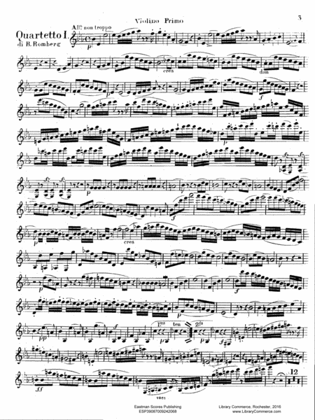 Trois quatuors pour deux violons, alto & basse obligee, oeuv. 1, liv. 1.