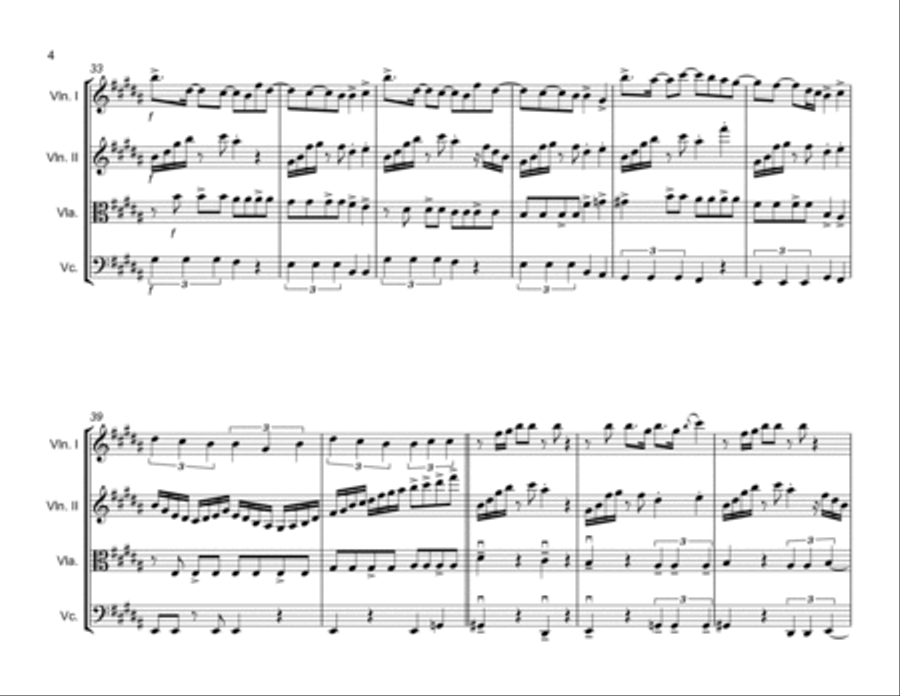 Rather Be String Quartet scores gallery preview page 4