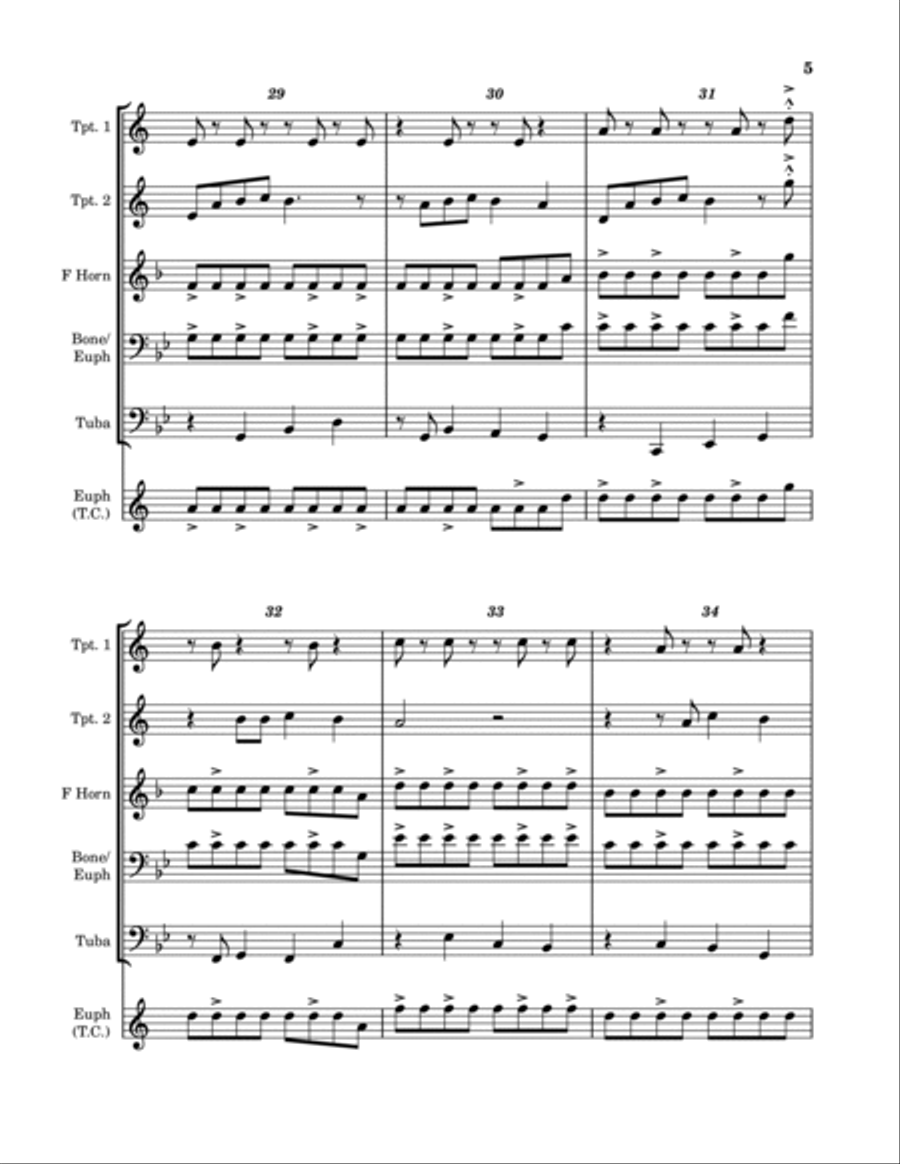 Major Tom (coming Home) Brass Ensemble scores gallery preview page 5