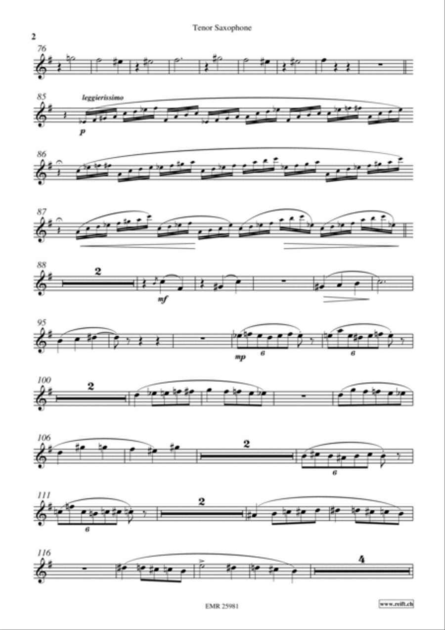 Bagatelle Sans Tonalite Bagatelle Sans Tonalite Tenor Saxophone scores gallery preview page 3