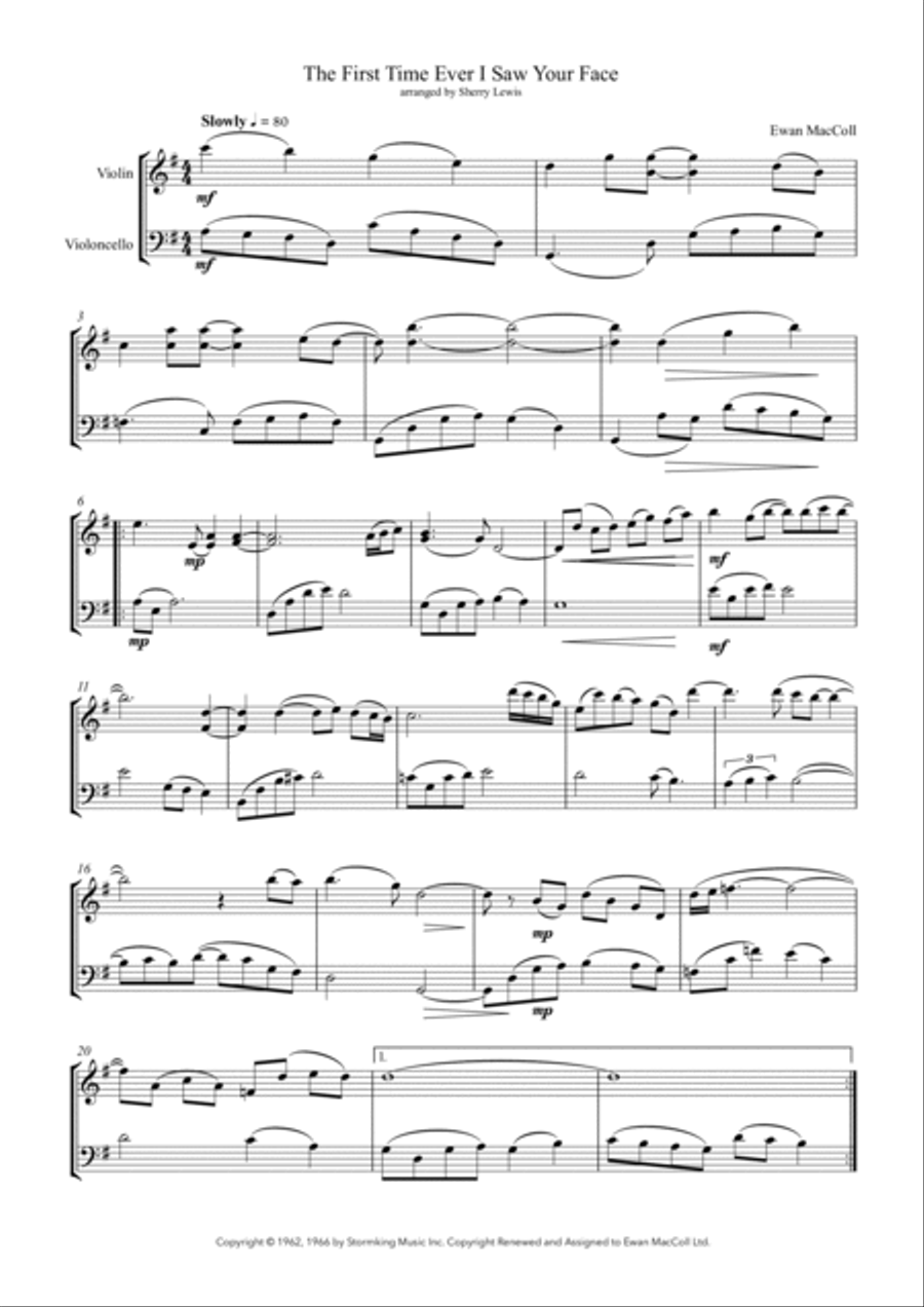 The First Time Ever I Saw Your Face String Duet scores gallery preview page 4