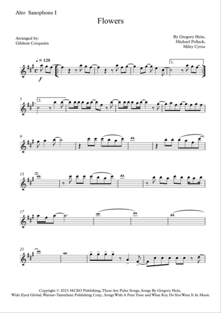 Flowers Saxophone Quartet scores gallery preview page 6