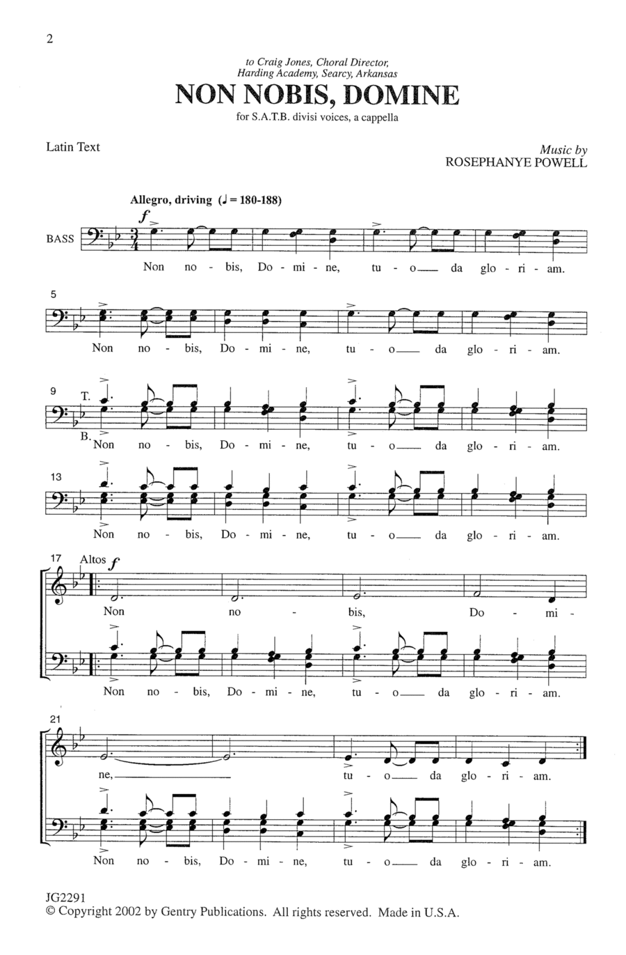 Non Nobis, Domine 4-Part scores gallery preview page 1
