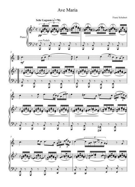 Franz Schubert - Ave Maria (Saxophone Tenor) Bb Key image number null