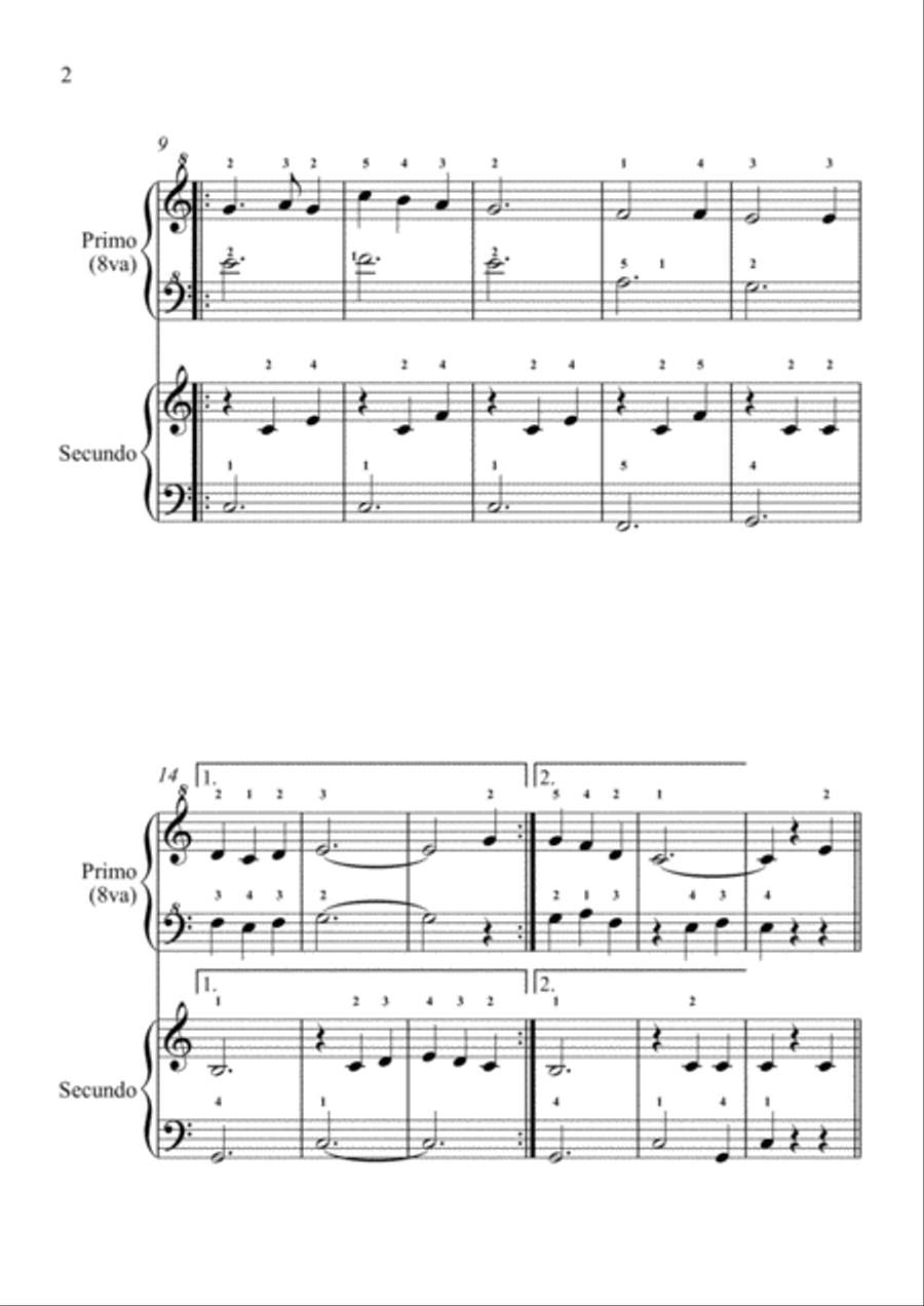 Die Loreley - Ich weiß nicht was soll es bedeuten - German Folk Song - Piano Duet (4 Hands) Easy Piano scores gallery preview page 2