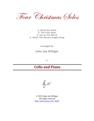 Book cover for Four Christmas Solos for Cello