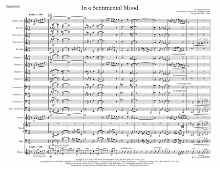 In A Sentimental Mood Jazz Ensemble scores gallery preview page 1