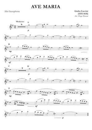 Ave Maria by Caccini-Vavilov for Alto Saxophone and Piano