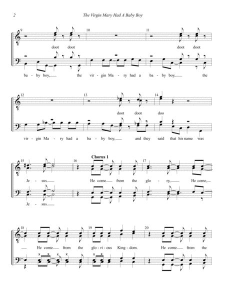 The Virgin Mary Had A Baby Boy Choir - Digital Sheet Music
