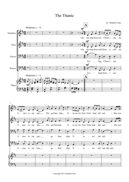 The Titanic for Choir (SATB) and Piano image number null