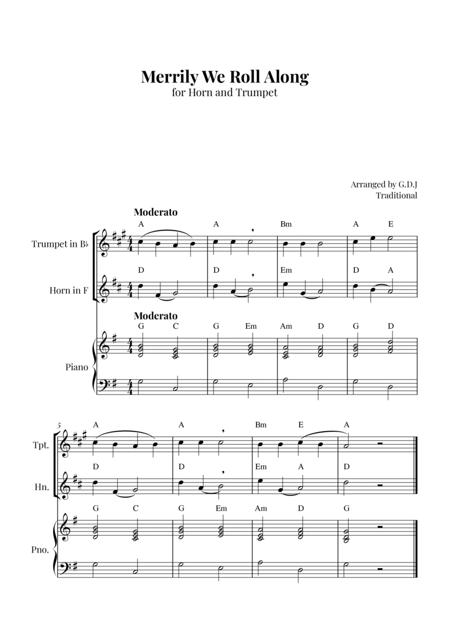Merrily We Roll Along Merrily We Roll Along Brass Duet scores gallery preview page 1
