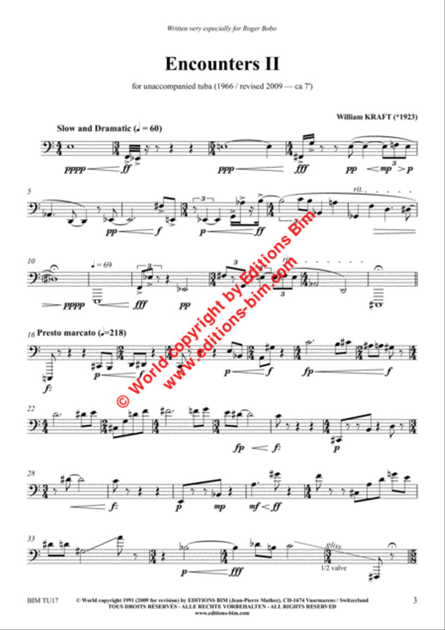 Encounters II for Tuba solo Tuba scores gallery preview page 2