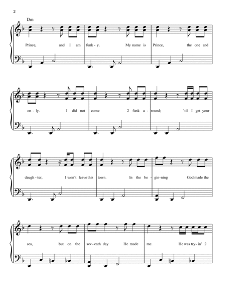 My Name Is Prince Easy Piano scores gallery preview page 2