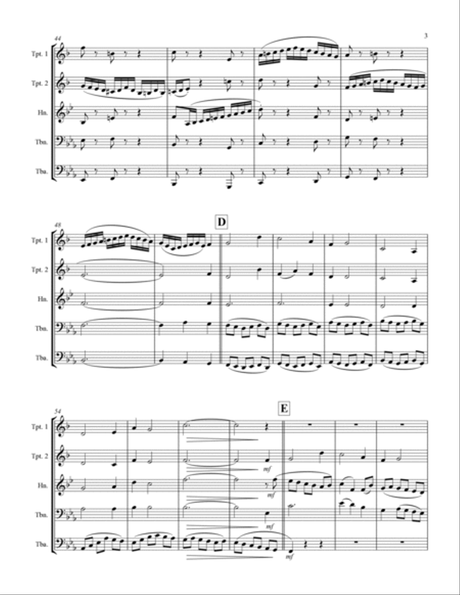 Holst - First Suite for Military Band in Eb (for Brass Quintet) Brass Quintet scores gallery preview page 4