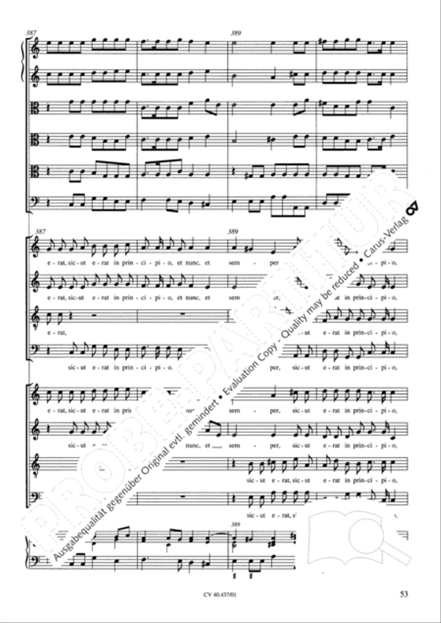 Magnificat a 8 voci con 6 vel 10 istromenti 4-Part scores gallery preview page 49