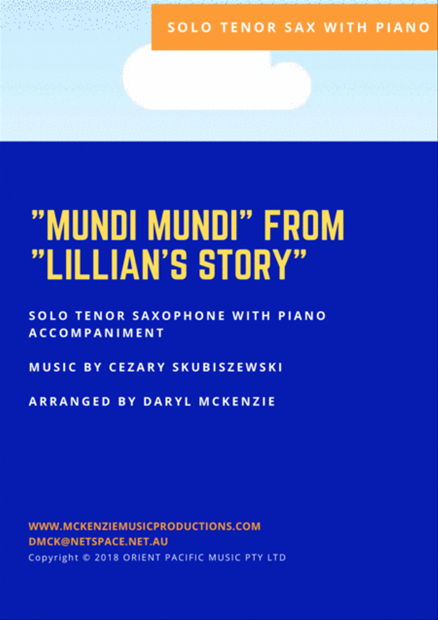 Mundi Mundi Tenor Saxophone scores gallery preview page 1