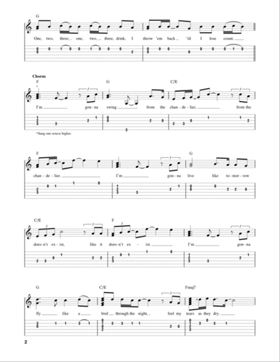 Chandelier Acoustic Guitar scores gallery preview page 2