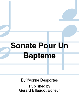Book cover for Sonate Pour Un Bapteme