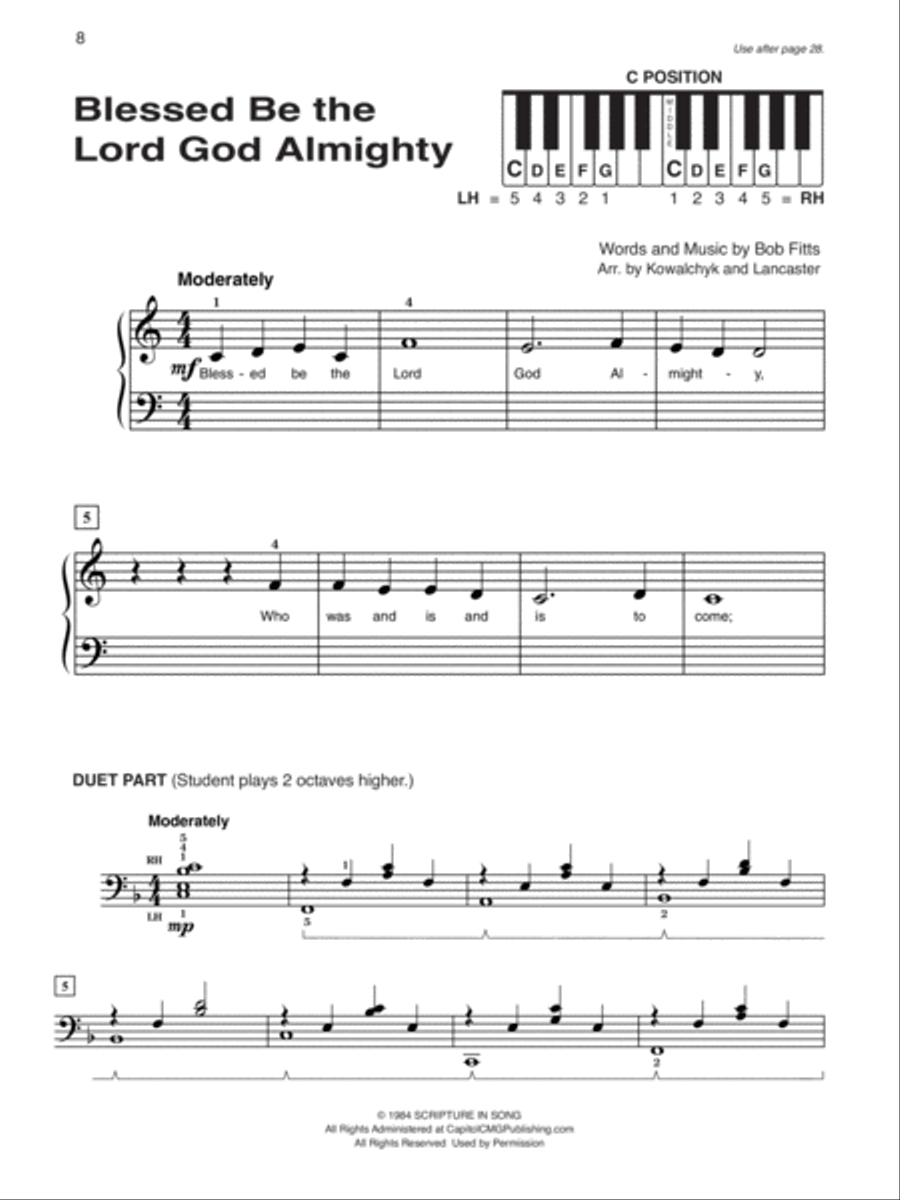 Alfred's Basic Piano Course Praise Hits Complete Level 1 Piano Method scores gallery preview page 3