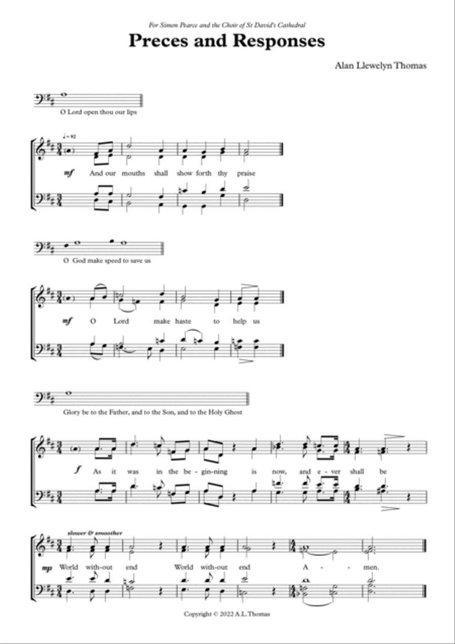 Preces & Responses Preces & Responses 4-Part scores gallery preview page 2
