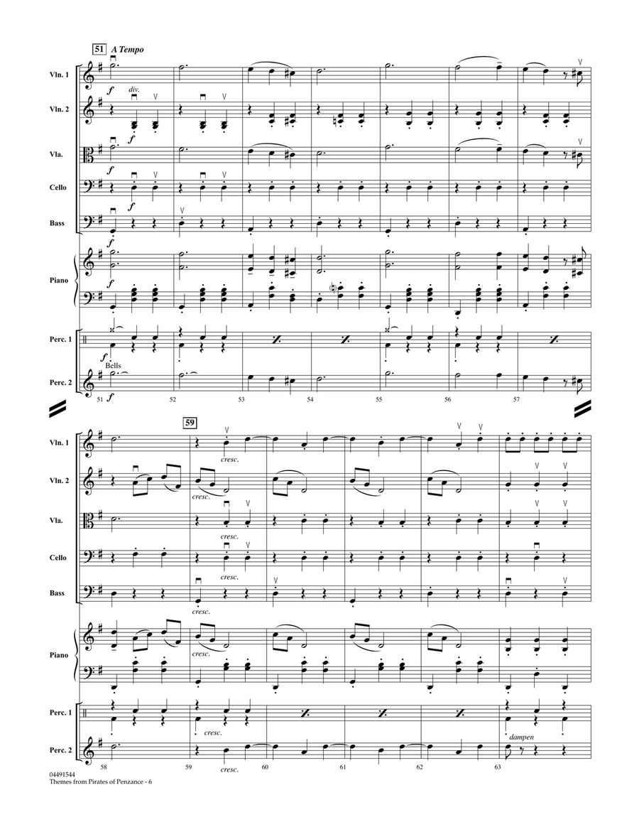Themes from Pirates of Penzance - Conductor Score (Full Score) String Orchestra scores gallery preview page 6