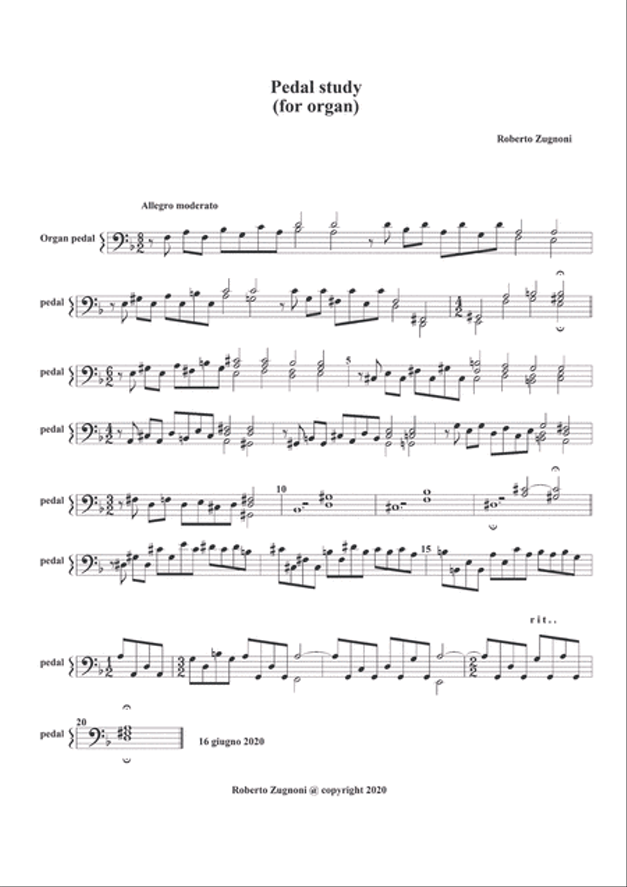 Pedal study for organ Organ Solo scores gallery preview page 1