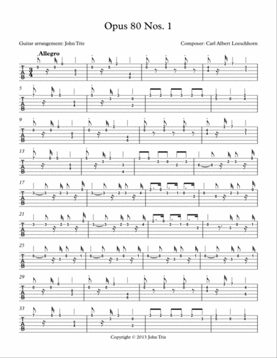 Opus 80 Nos. 1 Acoustic Guitar scores gallery preview page 2