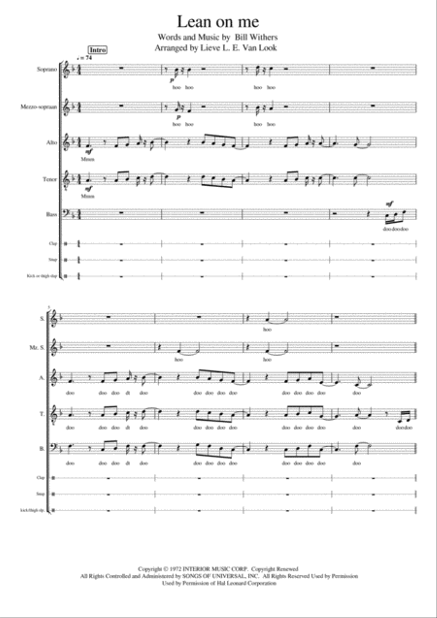 Lean On Me Divisi scores gallery preview page 1