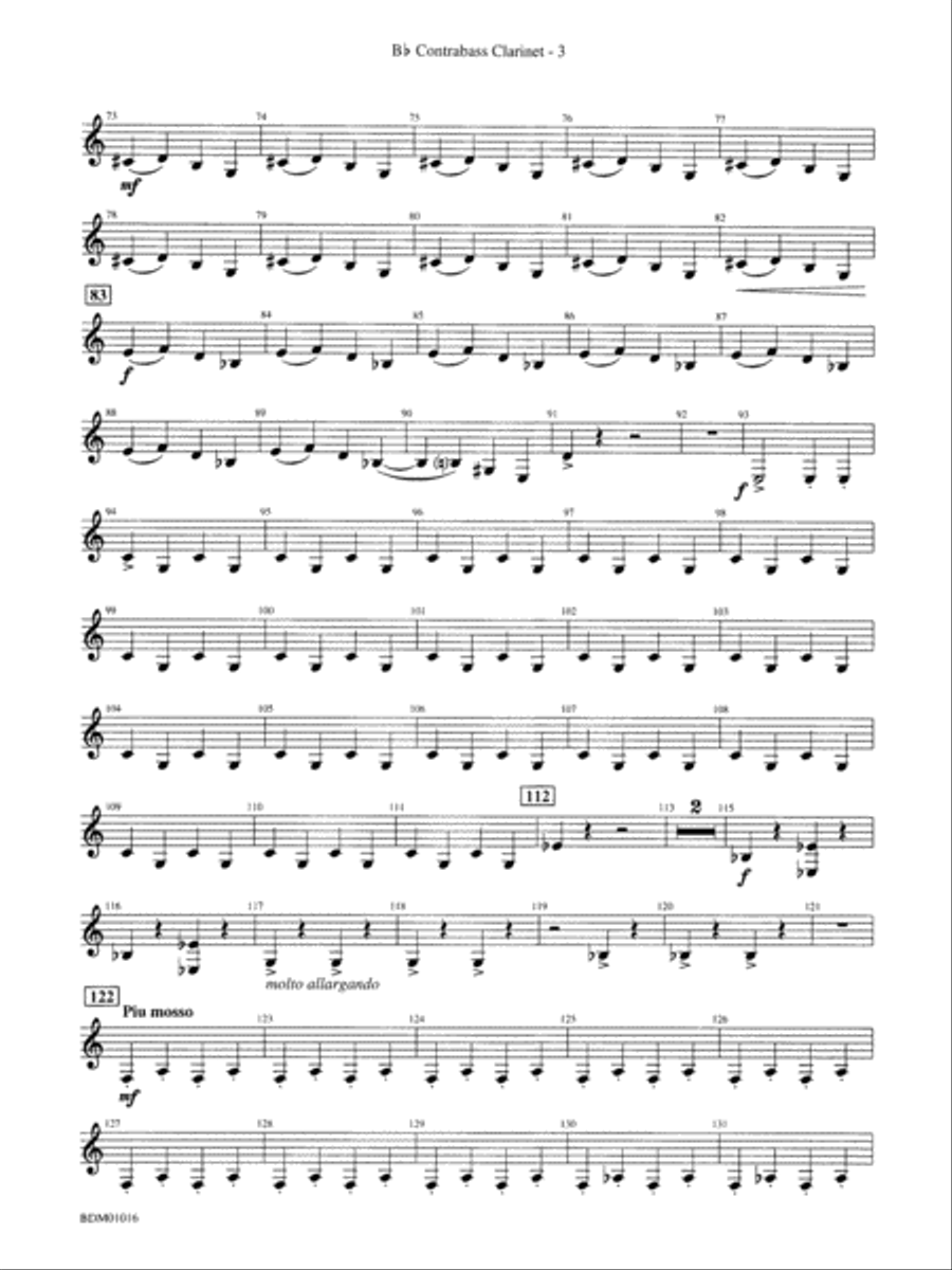 Fanfare and Allegro: B-flat Contrabass Clarinet Concert Band scores gallery preview page 4