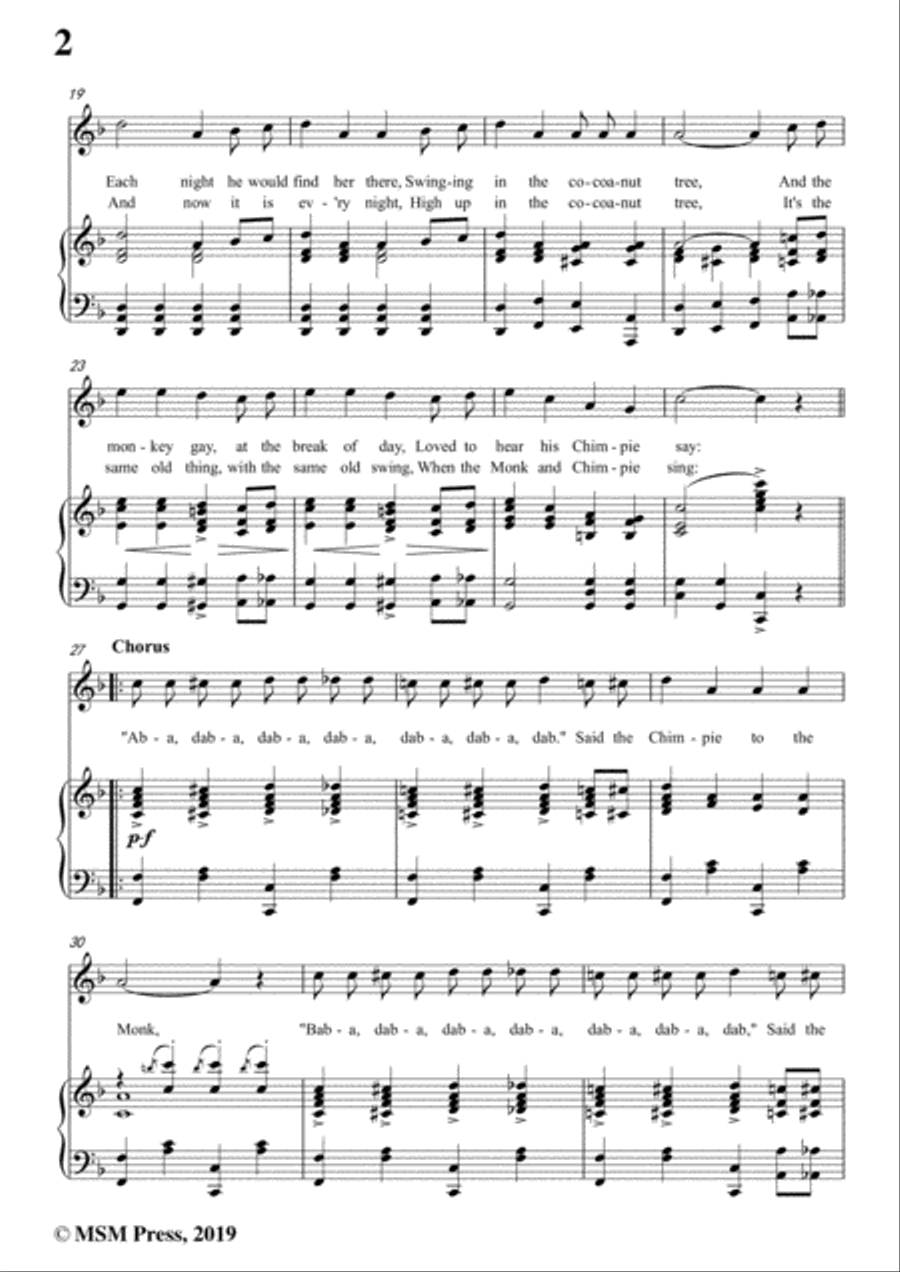 Walter Donaldson-Aba Daba Honeymoon,in F Major,for Voice&Piano Voice scores gallery preview page 4