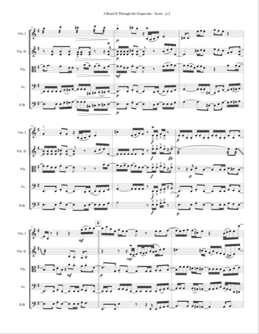 I Heard It Through The Grapevine String Quartet scores gallery preview page 4