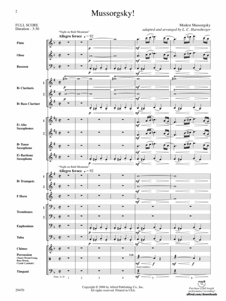 Mussorgsky!: Score