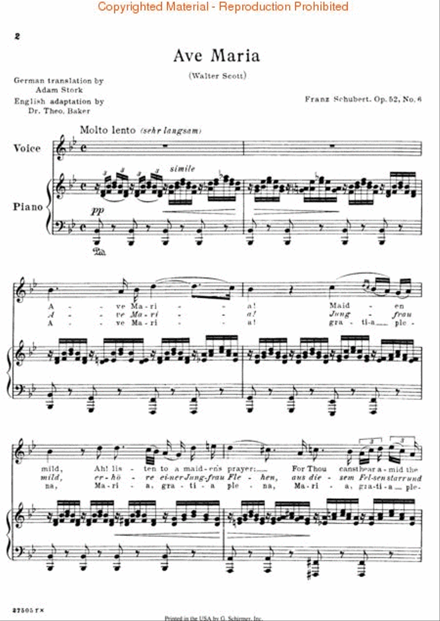 Ave Maria Ave Maria Medium-High Voice scores gallery preview page 2