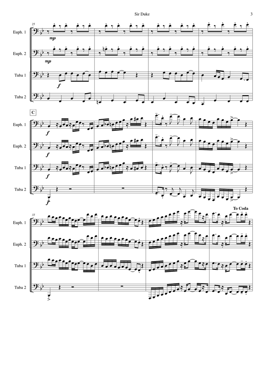 Sir Duke Brass Ensemble scores gallery preview page 3