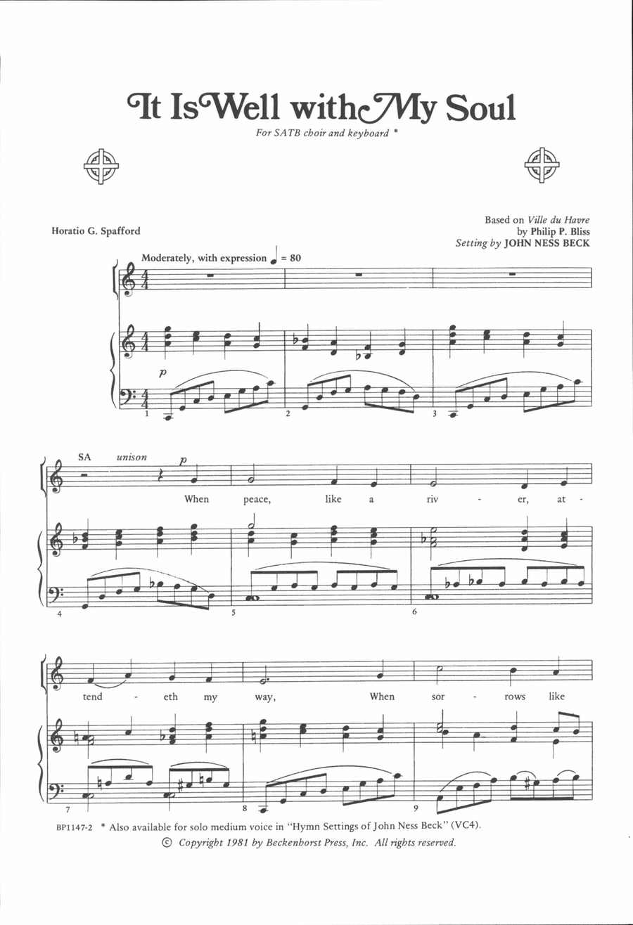 It Is Well with My Soul - Beck 4-Part scores gallery preview page 2