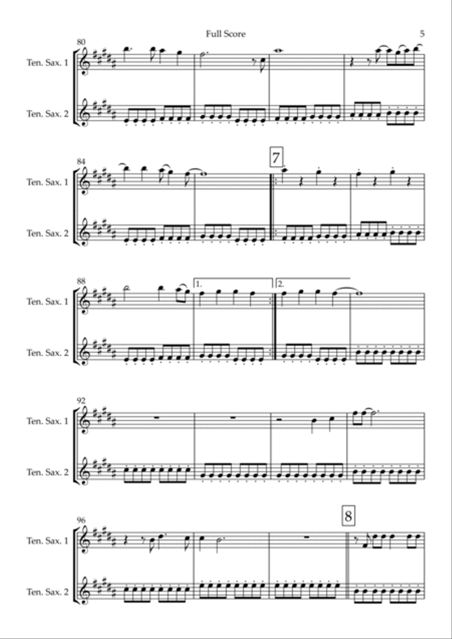 City Of Blinding Lights Woodwind Duet scores gallery preview page 5