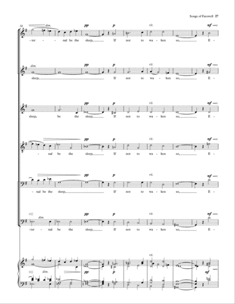 Songs of Farewell Divisi scores gallery preview page 28