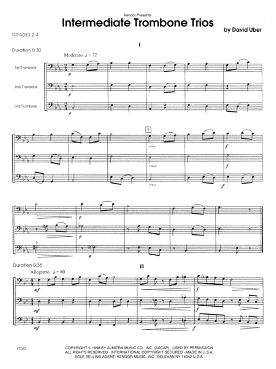 Intermediate Trombone Trios Trombone Trio scores gallery preview page 2